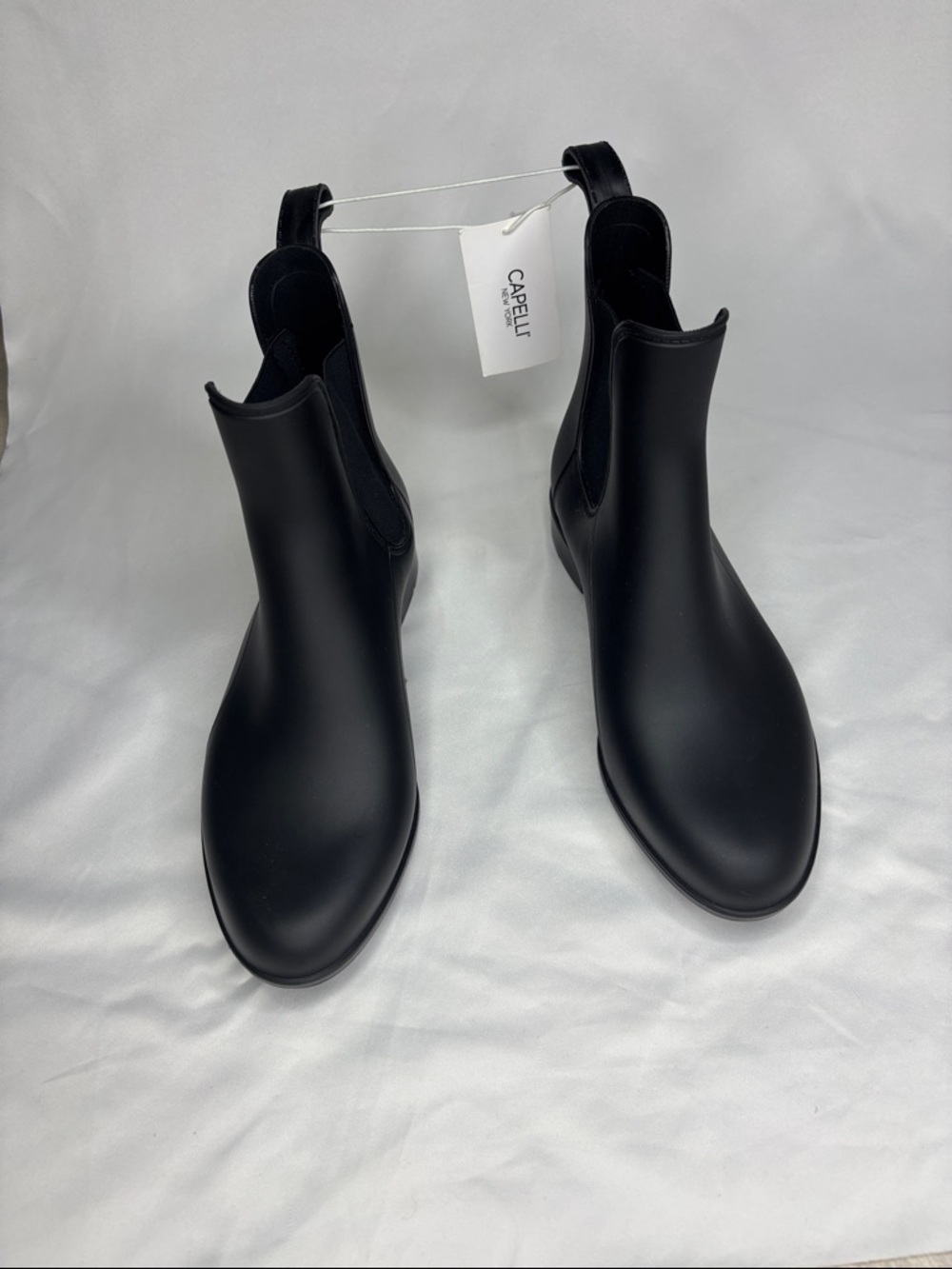 Capelli of New York Men's Black Chelsea Rain Ankle Boots